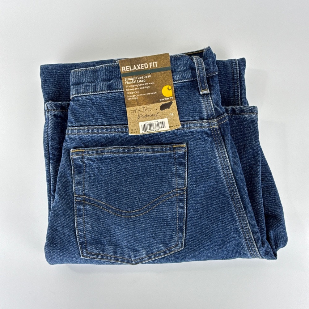 Carhartt B172 DST Relaxed Fit Flannel Lined Straight Leg Jean 29x32‎ Mens NWT